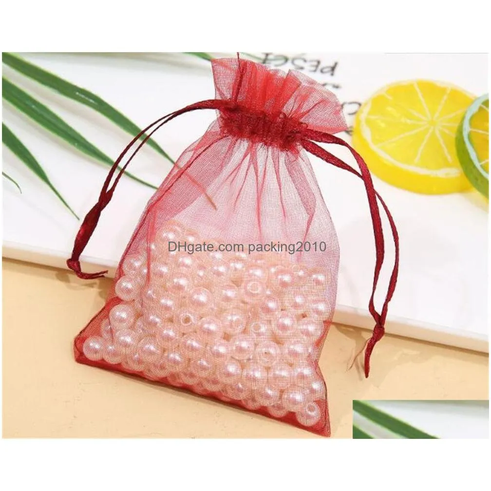 gift wrap 7x9cm wedding decorations baby shower organza bags jewelry gifts party favor candy birthday supplies packaging goodie xb1