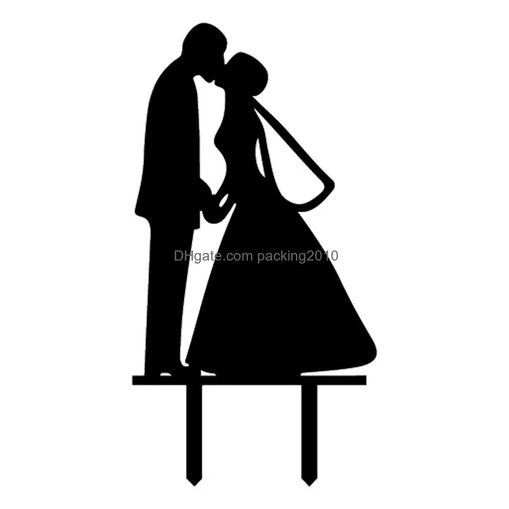 mr mrs wedding decoration c acrylic black romantic bride groom cake accessories for wedding party favors