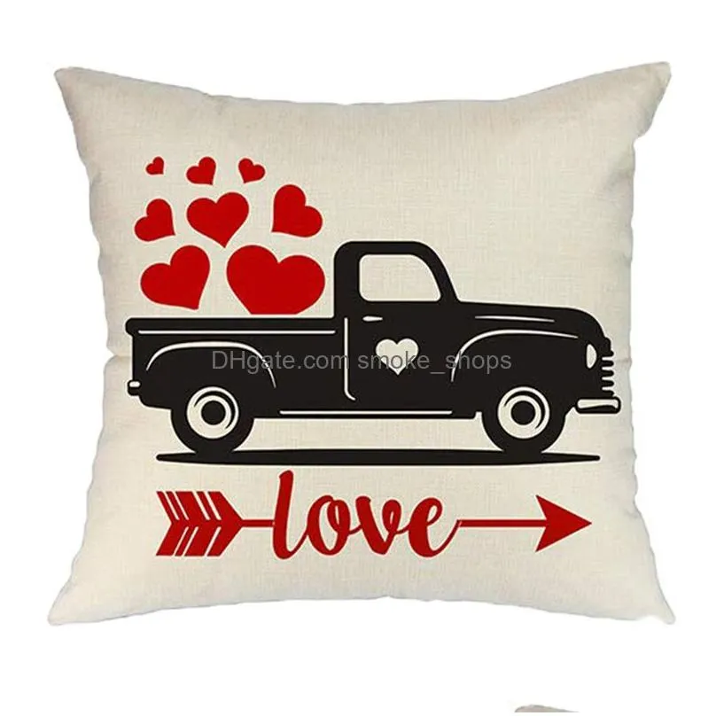 valentines day throw pillow covers 18  check heart love truck decorative cushion pillow case home decor jk2101xb