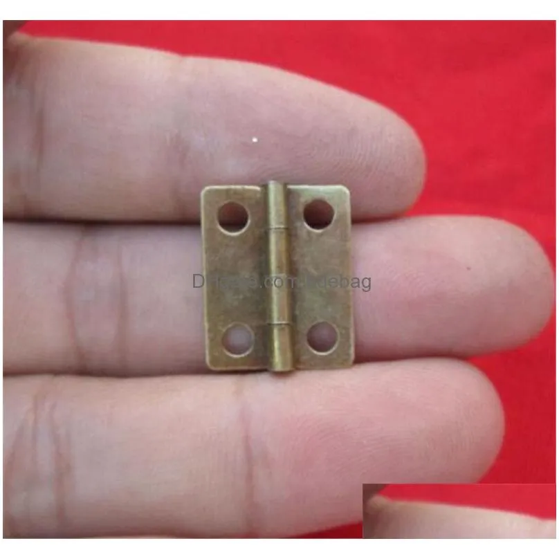 10 pcs /lot 16x13mm antique bronze/gold cabinet hinges furniture accessories jewelry boxes small hinge furniture fittings for cabinets