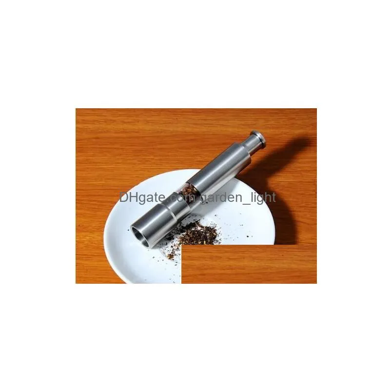 stainless steel pepper grinder hand salt grinder mills silvery thumb push salt spice sauce mill grind stick tool kitchen gadgets kd1