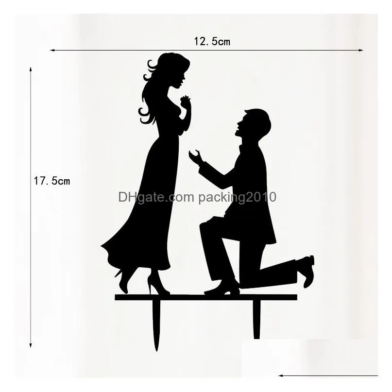 mr mrs wedding decoration c acrylic black romantic bride groom cake accessories for wedding party favors