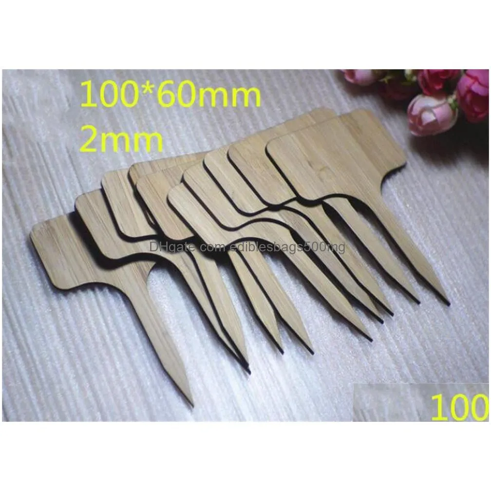 garden decorations bamboo plant labels for outdoor tags waterproof 2.36x4 inches t-type wooden markers flower vegetable nursery xb