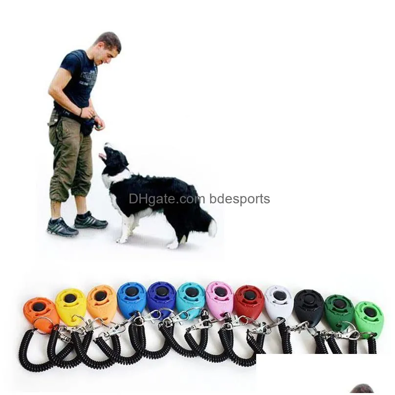 dog training clicker with adjustable wrist strap dogs click trainer aid sound key for behavioral training jk2007kd