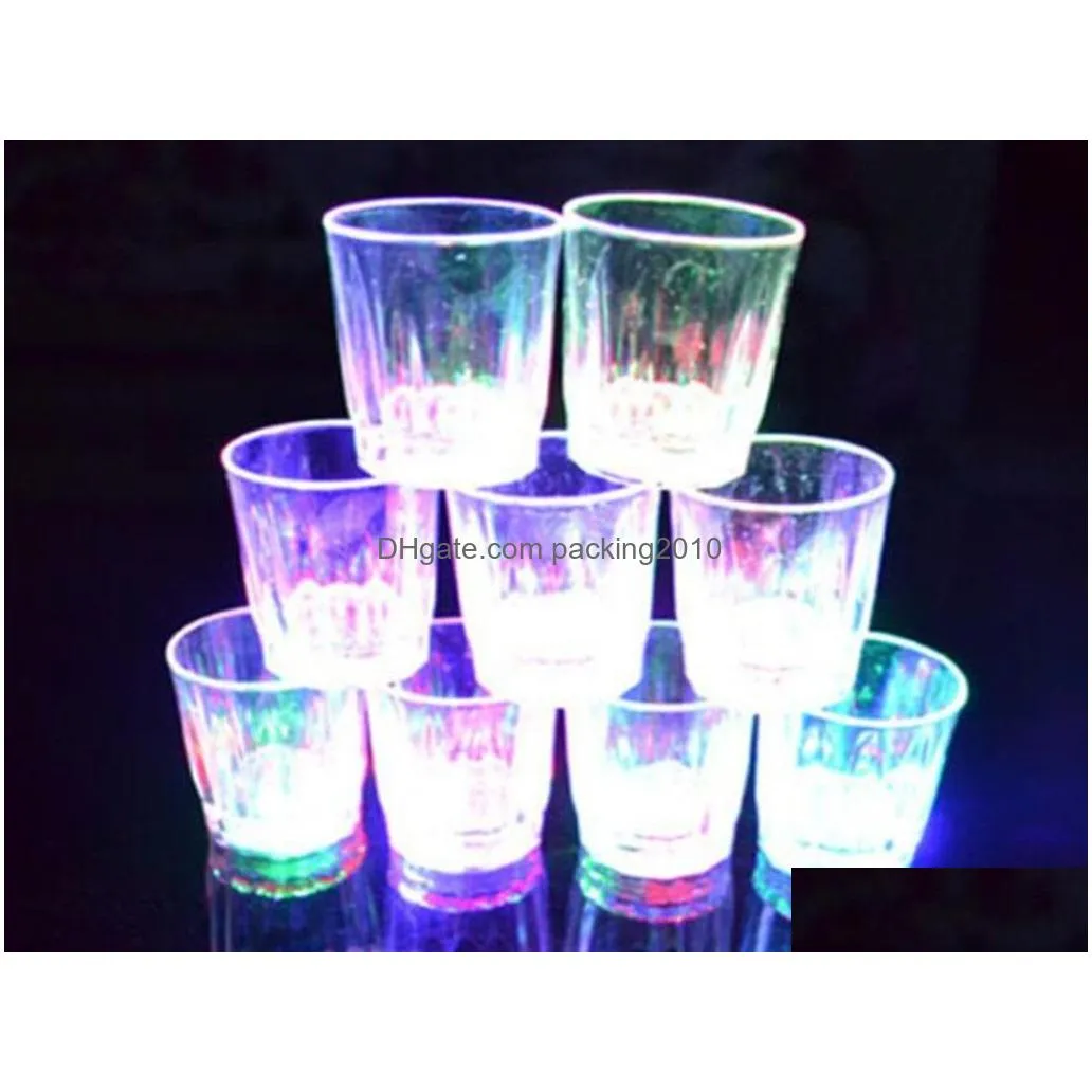 led flashing glowing cup water liquid activated light-up wine beer glass mug luminous party bar drink cup christmas party decoration