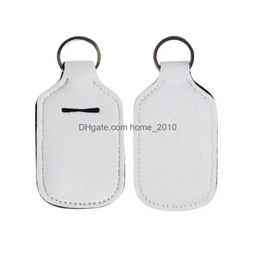 neoprene keychain sublimation blank perfume bottle cover 30ml hand sanitizer bottle cover rectangle shape chapstick holder bk6082