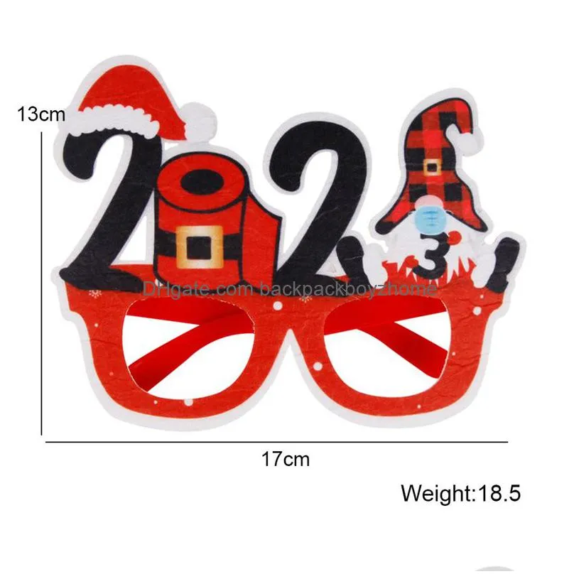 2023 new years photo props happy christmas party felt cloth glasses frame for adults children