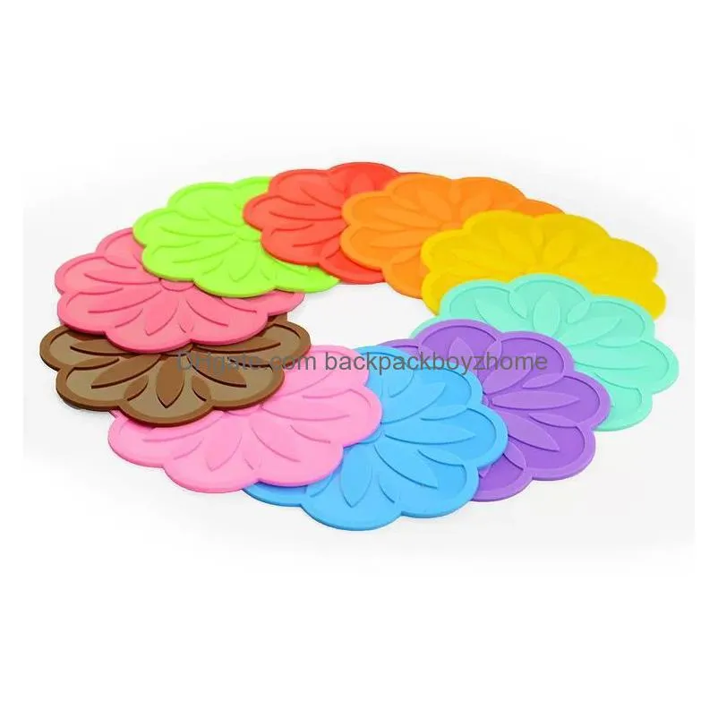 silicone insulation coaster mats nordic style candy colored waterproof non-slip coaster for pot pan cup
