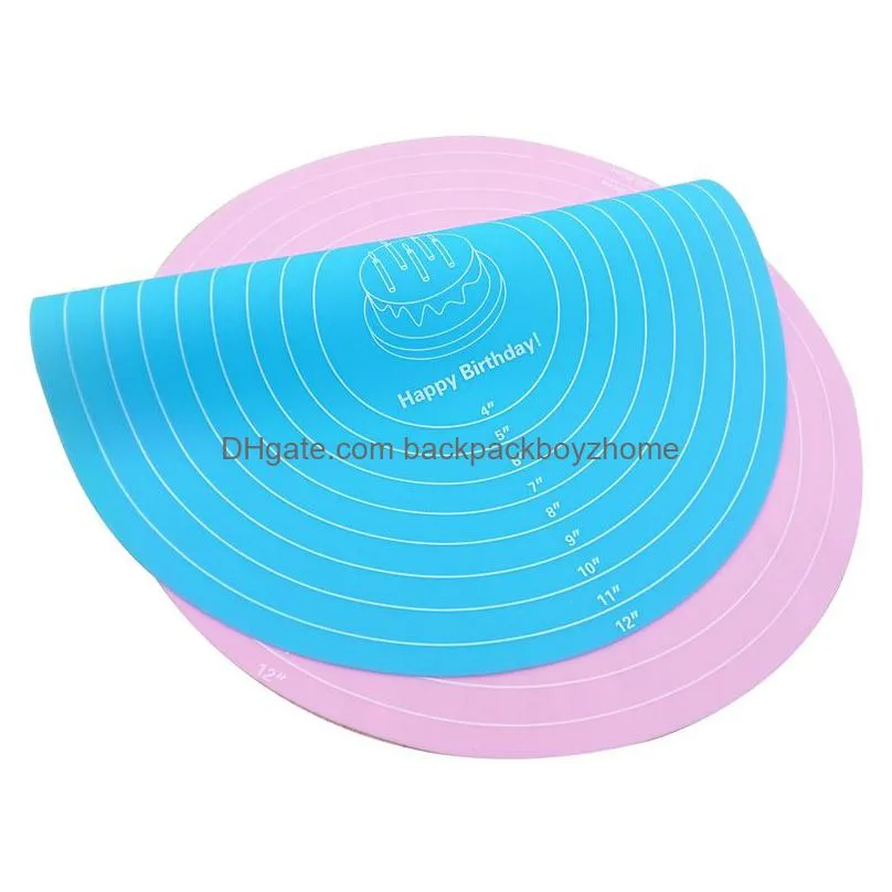 12 inch silicone laminating table mats dishwasher safe heat resistant kneading dough baking mat with scale