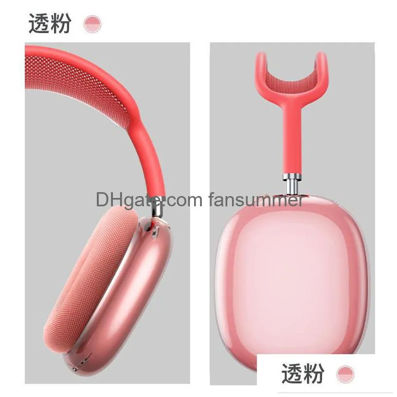 for  max headband headphone case pro earphones accessories transparent tpu solid silicone waterproof protective case airpod max headphone headset