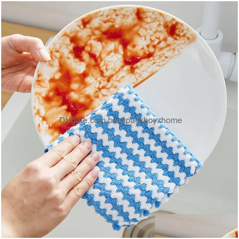 kitchen cleaning rag cloths dishcloth household microfiber non-stick oil table cleaning wipe cloth scouring pad