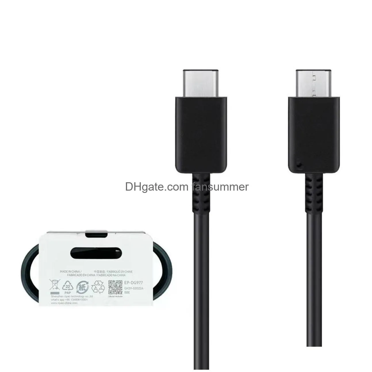 original oem quality 1m 3ft usb c type-c to type c cables fast charging  cable for samsung galaxy s22 s21 s20 s10 s9 s8 s7 note 10 plus support pd quick charge