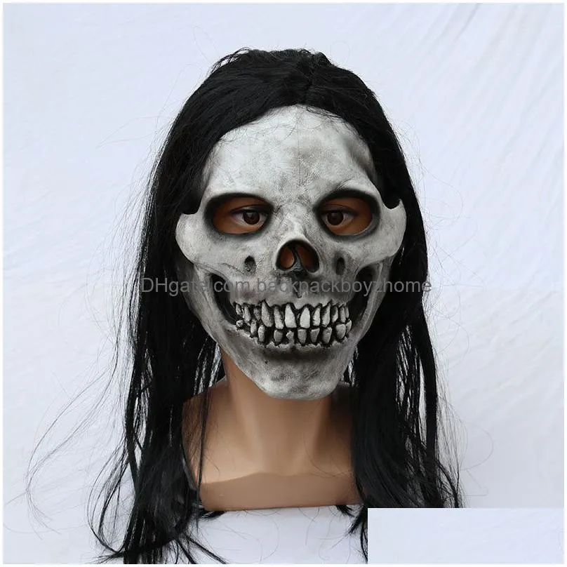 halloween horror party scary latex mask female ghost head haunted house creepy masks for adults