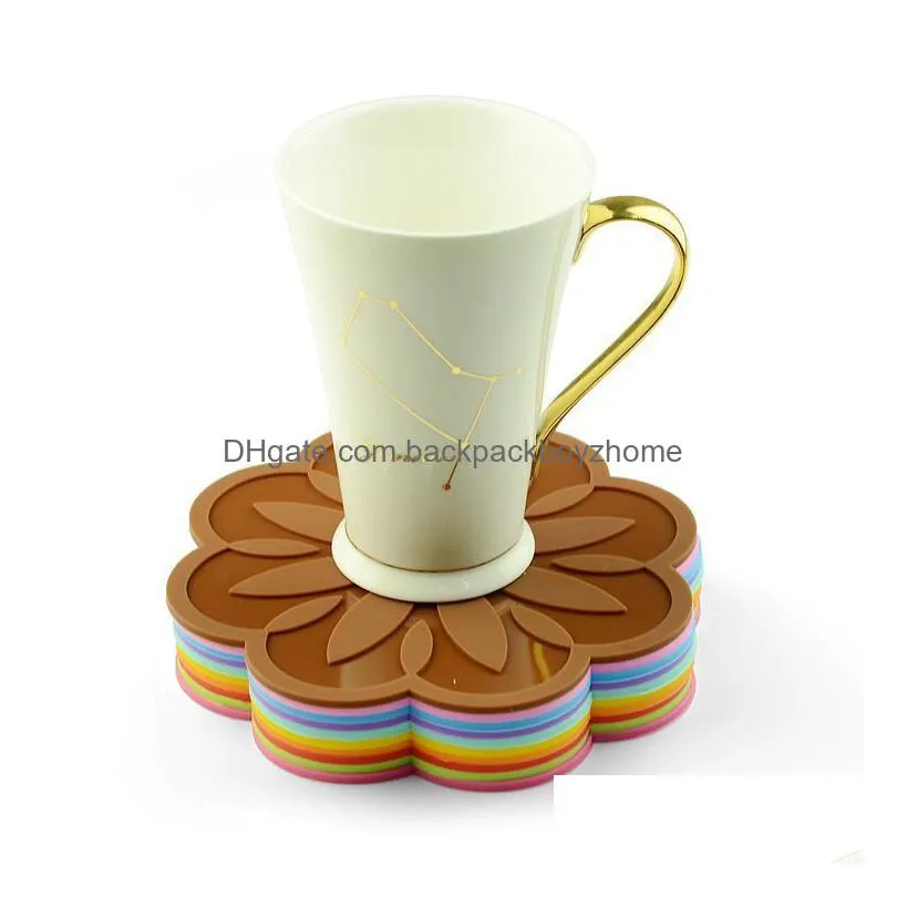 silicone insulation coaster mats nordic style candy colored waterproof non-slip coaster for pot pan cup