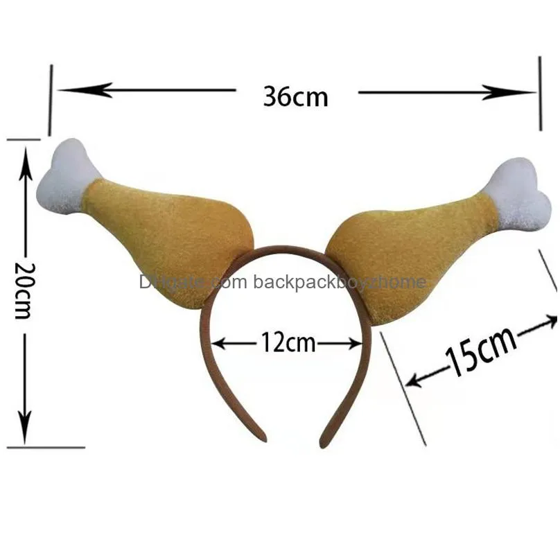 thanksgiving turkey leg headband drumstick hat hairband for christmas halloween new year bbq costume dress up party