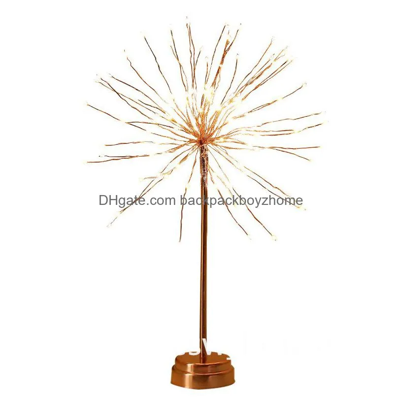 remote control feather table lamp usb/aa battery power diy warm light tree feather lampshade wedding party home bedroom decor