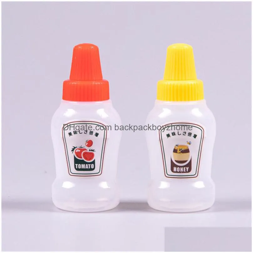 portable mini ketchup bottle 2pcs/set small pot salad tools soy sauce spray bottle for outdoor lunch supplies