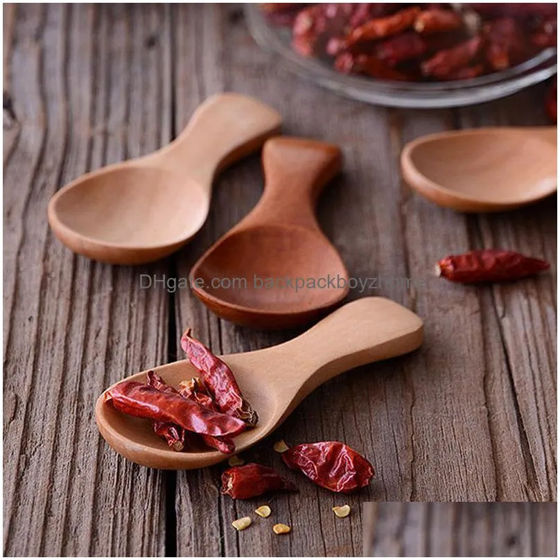small wooden tea scoops kitchen salt coffee tea sugar spoons for spice condiment jars home cooking accessory