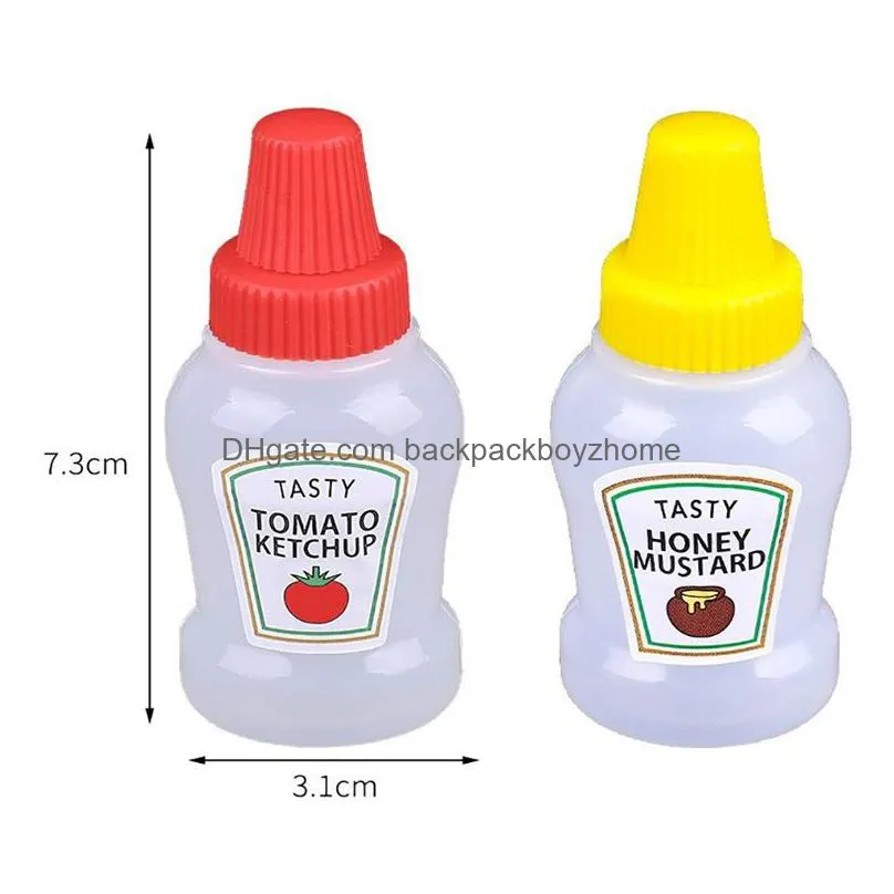 portable mini ketchup bottle 2pcs/set small pot salad tools soy sauce spray bottle for outdoor lunch supplies