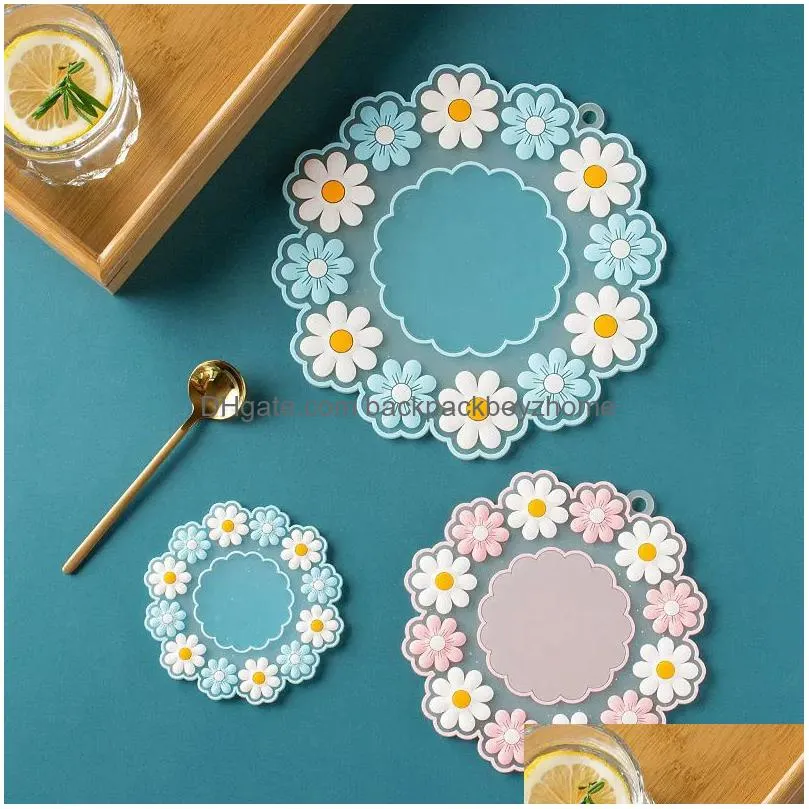 daisy cup coasters mats 15cm in diameter heat resistant anti slip cute coasters for kitchen bar cafe room decor