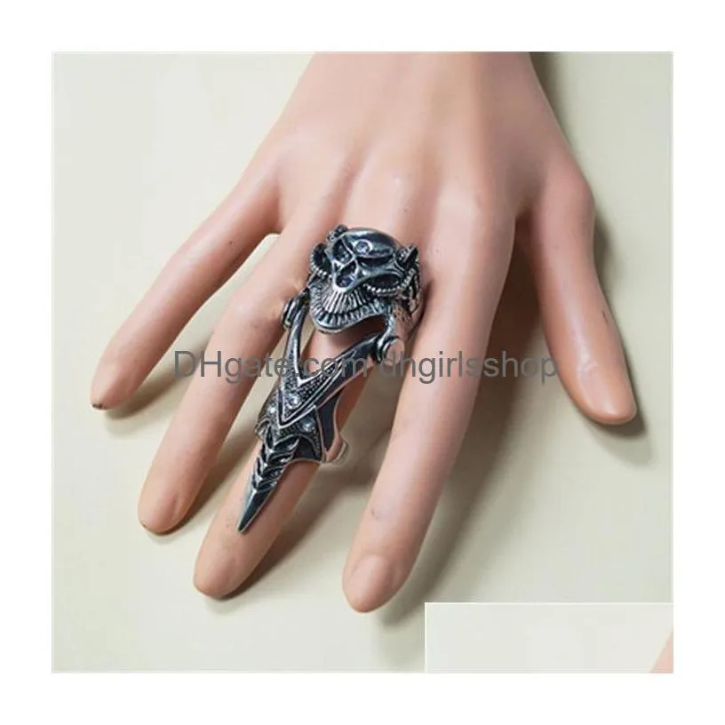 wholesale mens punk skull ring leisure alloy ring fashion hip hop leading couple ring wholesale