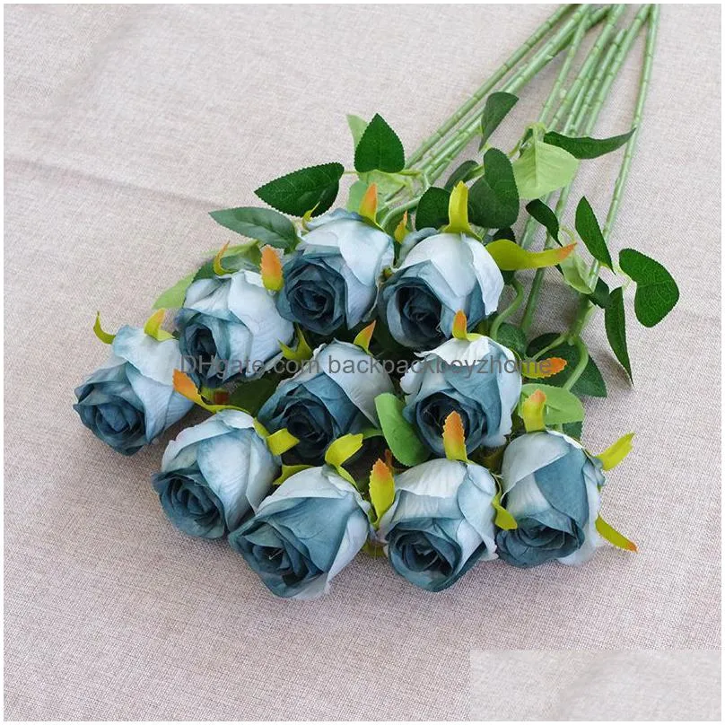 single head artificial bulgarian rose flowers 51cm length simulation rose for home bridal wedding party festival decor