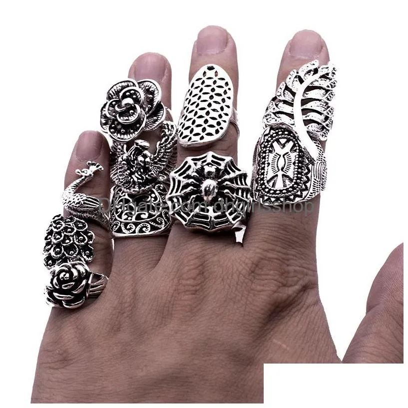 wholesale lots mixed 25pcs gothic tribal lady women carved topquality vintage bronze antiqued silver baroque rings