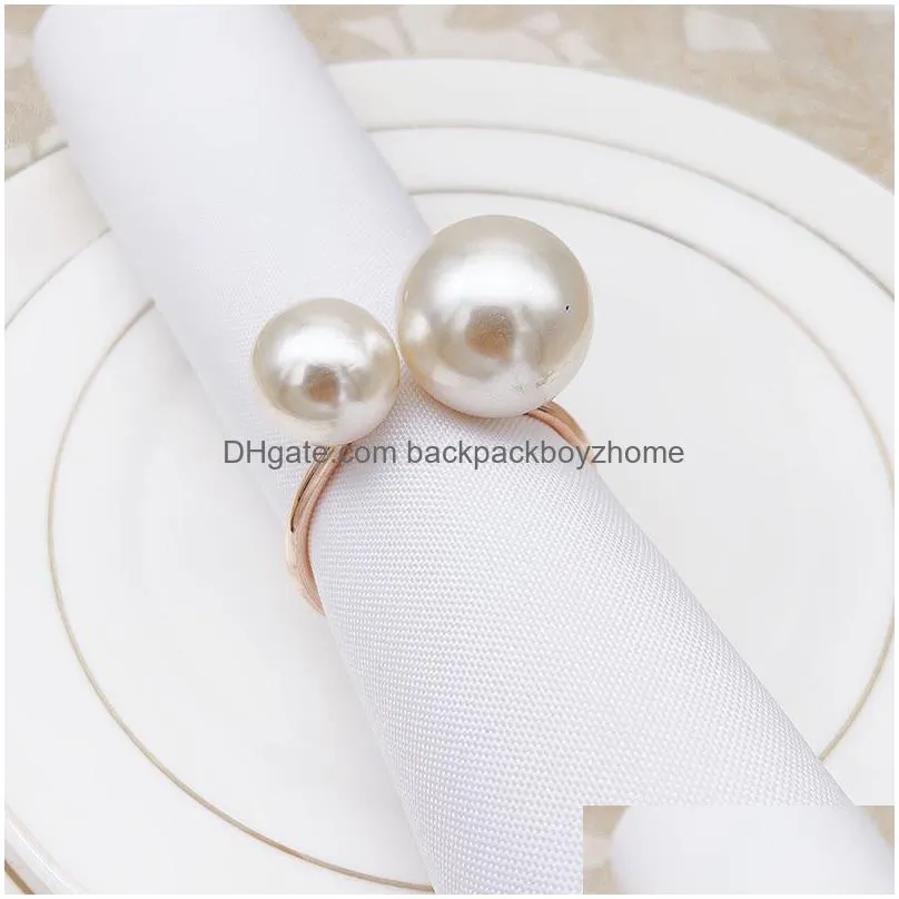 christmas pearl napkin rings gold silver christmas birthday wedding dinner valentines party table decor