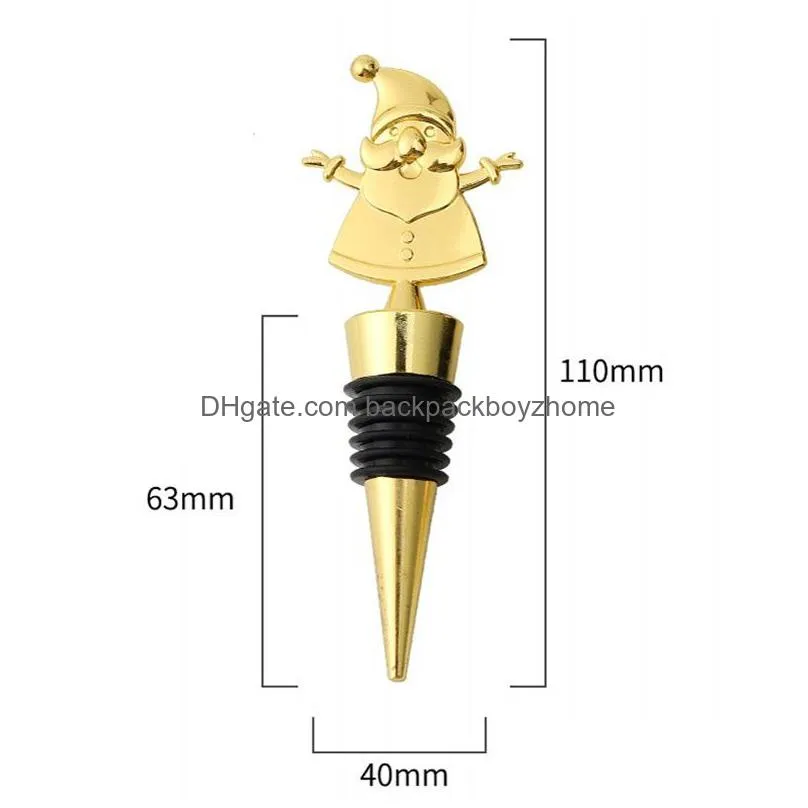 zinc alloy christmas wine bottle stoppers kitchen bar santa bird shaped decorative wine accessories