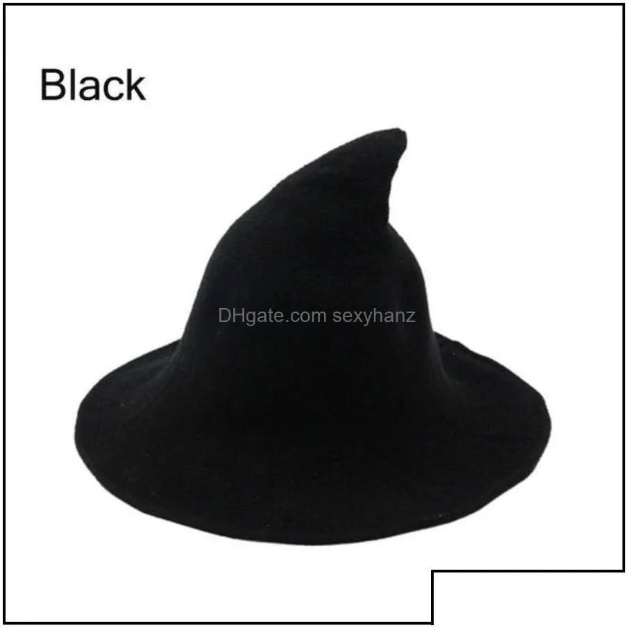 cloches hats caps hats scarves gloves fashion accessories halloween party witch wizard solid color kinitted-wool for masquerade cosplay