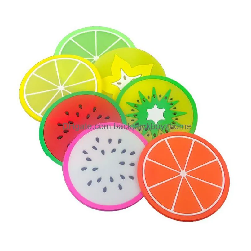 fruit shaped coasters mats high temperature resistance pvc table coffee heat-insulated tea cups pads