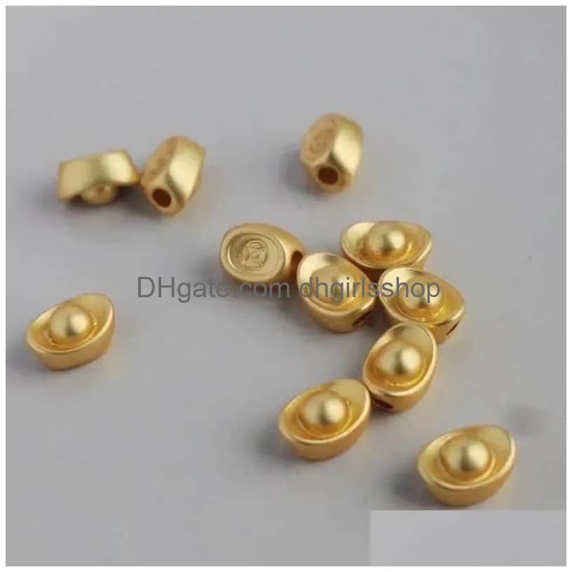 sand gold ancient buddhism round bead retro brand small pendant small ingot diy jewelry accessories bracelet accessories