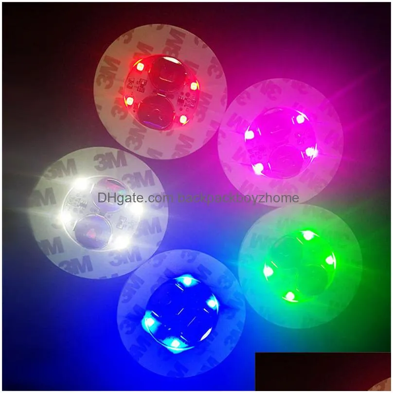 led coasters mats 3 modes 4 lights color changing battery powered flat stable core board bar nightclub party bottle coaster