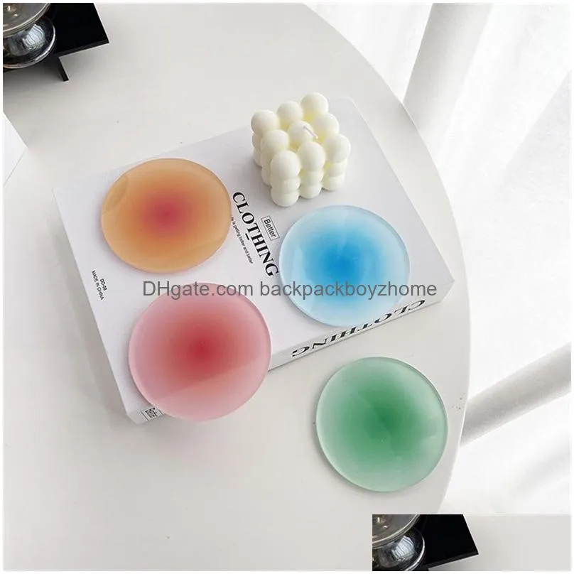 ins styles acrylic coasters mats round sunset gradient nordic shooting props decorative ornaments insulation placemat