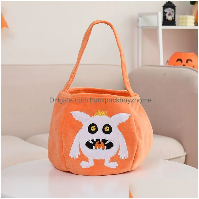 halloween party favors light up trick or treat candy bags multipurpose reusable goody bucket for kids
