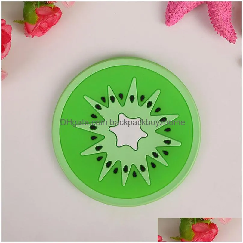 fruit shaped coasters mats high temperature resistance pvc table coffee heat-insulated tea cups pads