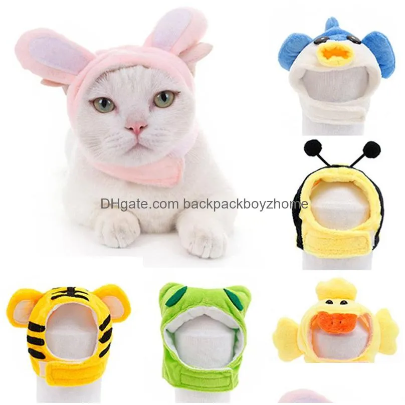 cute funny dog apparel caps rabbit duck bee frog shaped puppy kitten party headwear costume accessory