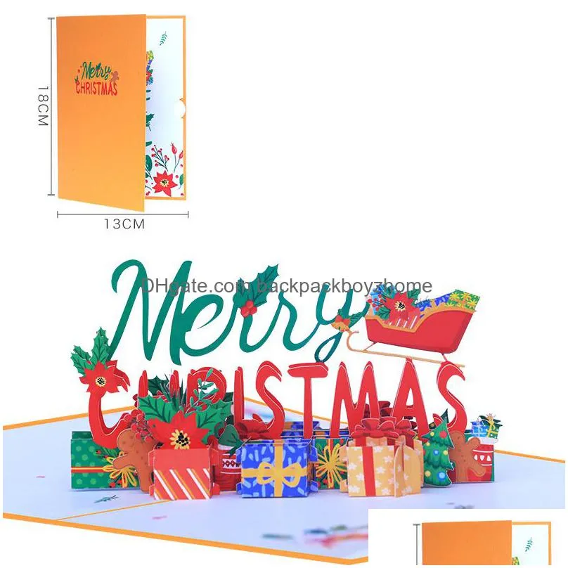 color printing 3d christmas cards -up creative merry xmas handmade holiday greeting card