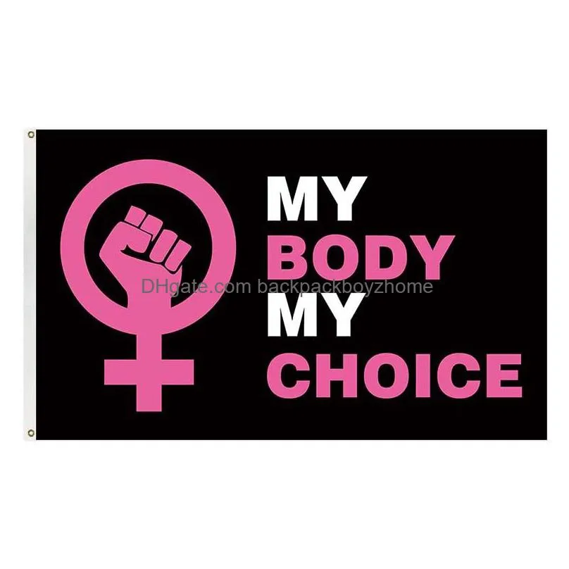 my body my choice flags single sided print woman right uterus printed bannner 3x5 ft