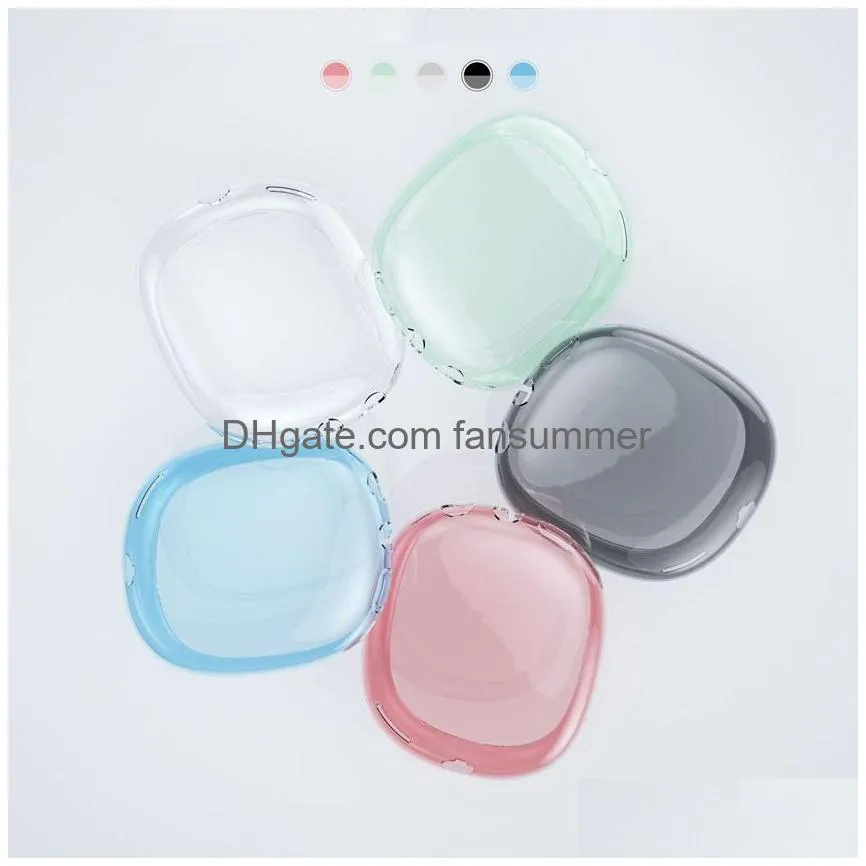 for  max headband headphone case pro earphones accessories transparent tpu solid silicone waterproof protective case airpod max headphone headset