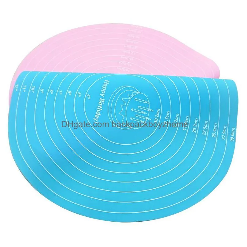 12 inch silicone laminating table mats dishwasher safe heat resistant kneading dough baking mat with scale