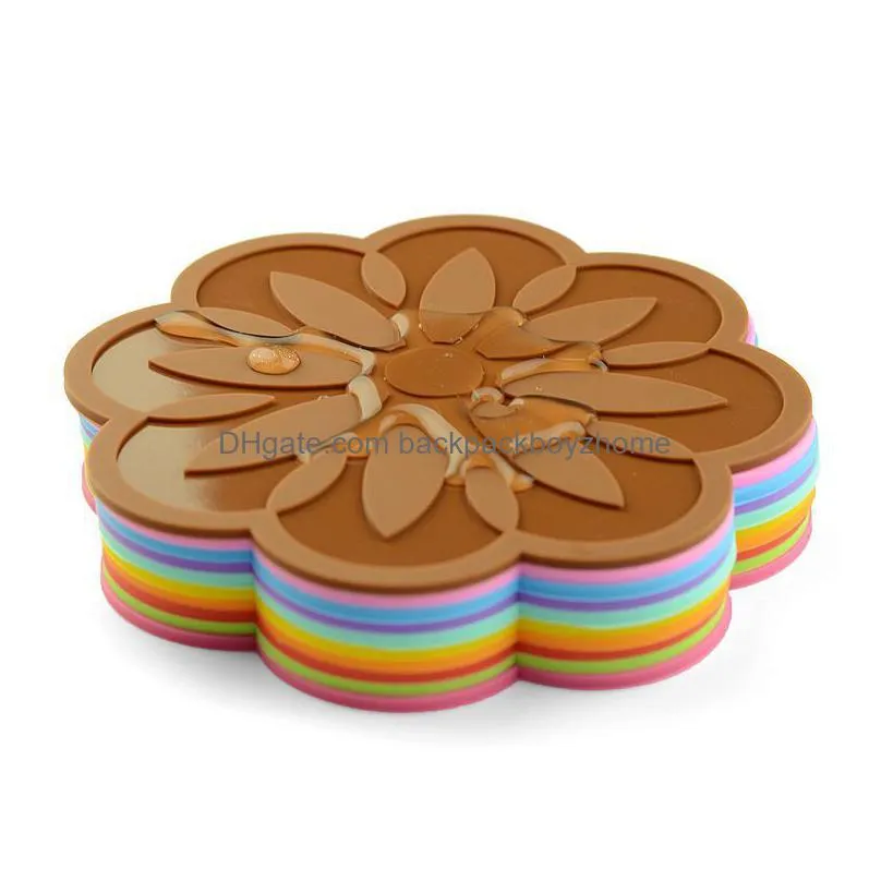 silicone insulation coaster mats nordic style candy colored waterproof non-slip coaster for pot pan cup