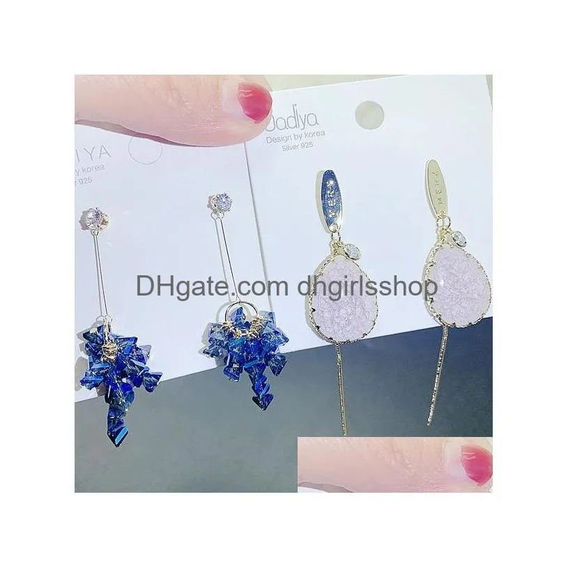 925 silver needle tassel earrings new luxury drop jewelry earrings fashion collocation big earrings for women