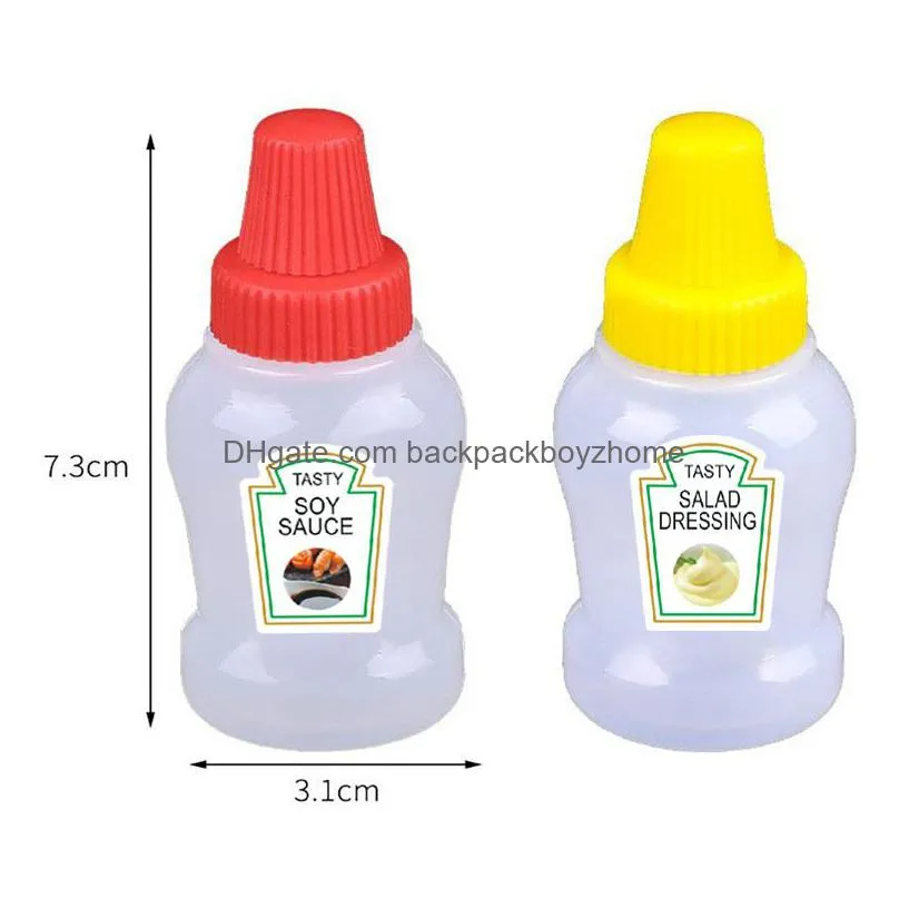 portable mini ketchup bottle 2pcs/set small pot salad tools soy sauce spray bottle for outdoor lunch supplies