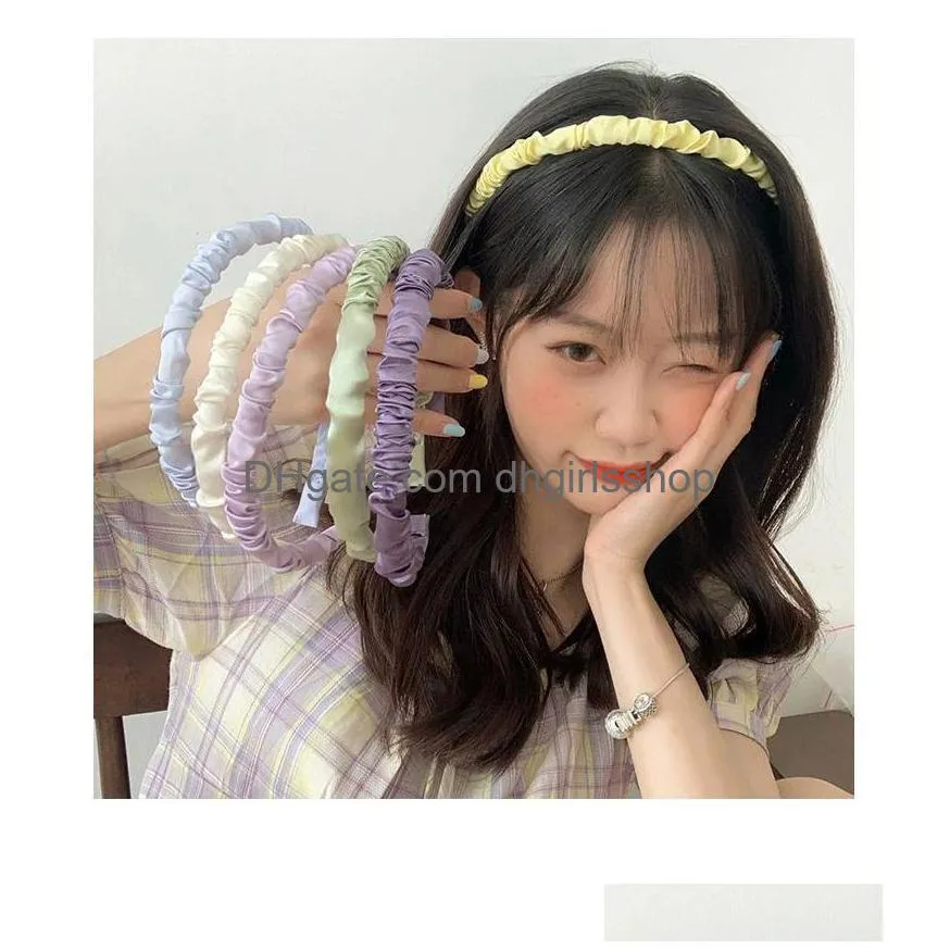 wholesale versatile satin pleated hairbands hair jewelry sweet temperament accessories