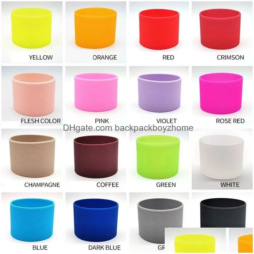 drinkware handle silicone glass cup sleeve heat insulation non-slip mug cover tumbler protector covers for hot/cold drinks