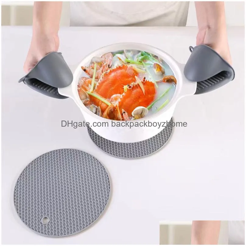 microwave waterproof insulation baking oven mitts heat resistant silicone mittens hot pads pot holders for kitchen baking cooking