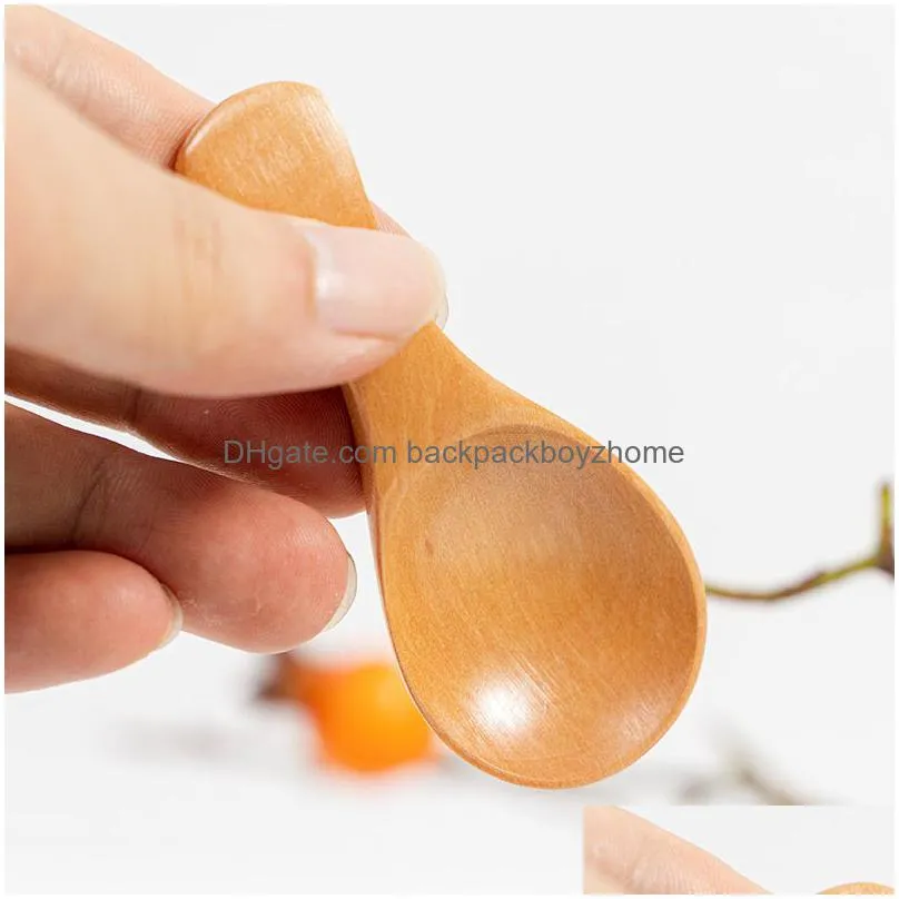 small wooden tea scoops kitchen salt coffee tea sugar spoons for spice condiment jars home cooking accessory