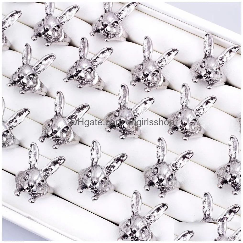 30 pieces/lot vintage new design product cute animal rabbit band rings 2023 new design