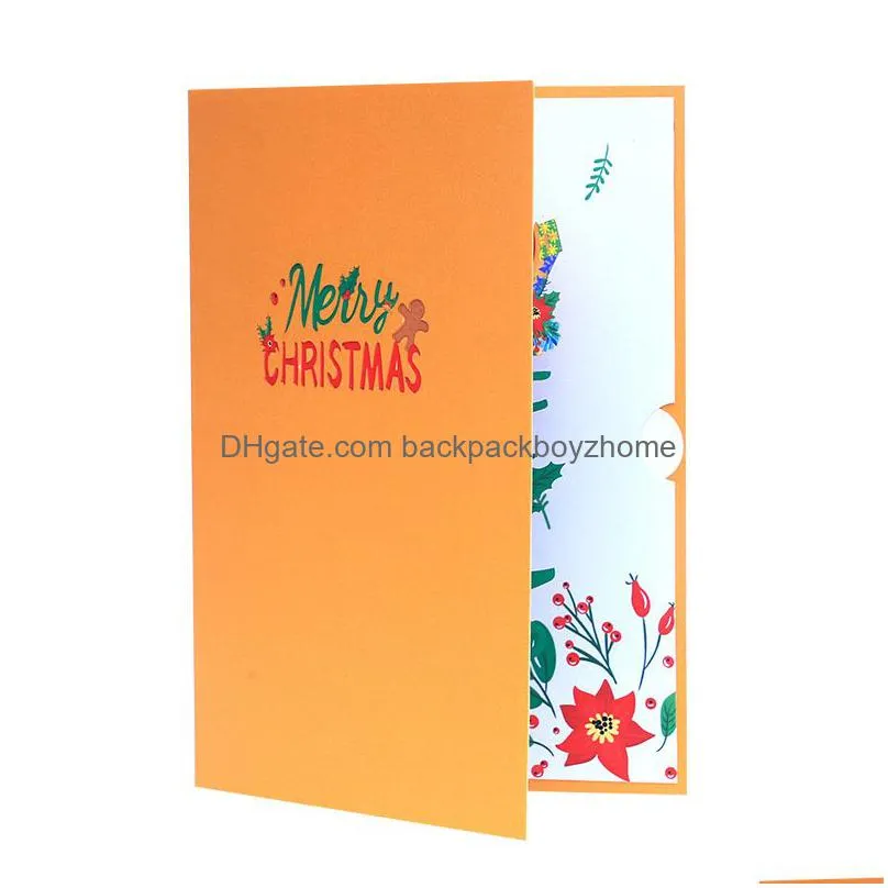 color printing 3d christmas cards -up creative merry xmas handmade holiday greeting card